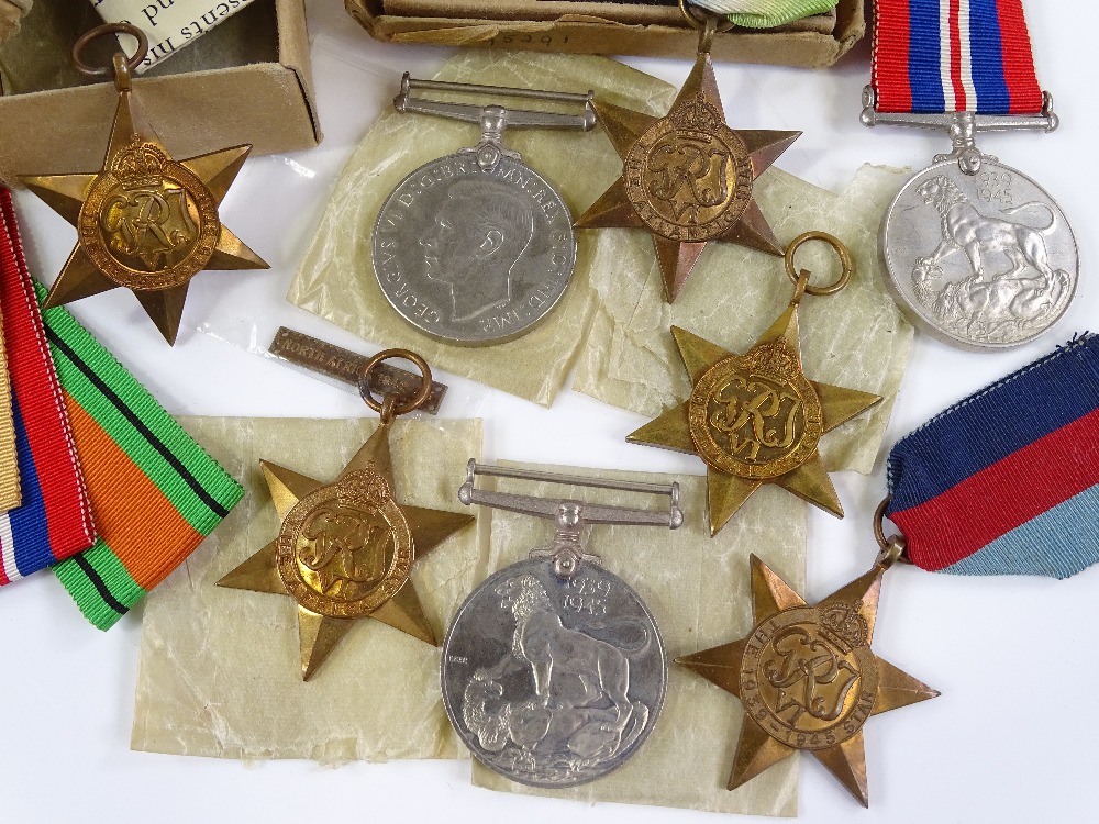5 Second World War medals with Africa clasp, ribbons and papers, and 3 boxed Second War Period - Image 2 of 3
