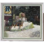 Bertram Mascall, 2 oils on canvas, Continental scenes, largest 14" x 16", framed