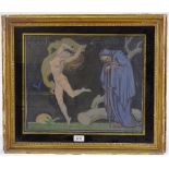 A pair of late 19th century gouache Classical mythological studies, indistinctly signed, dated '