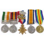 A group of 5 Africa Campaign and First War Service medals, awarded to 6263 Cpl W Forrest, Welsh