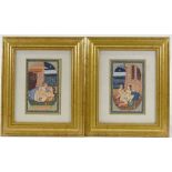 A group of Mughal watercolour / gouache paintings (10), framed