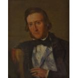 Oil on canvas laid on board, portrait of a gentleman, late 19th / early 20th century, unsigned, 9" x