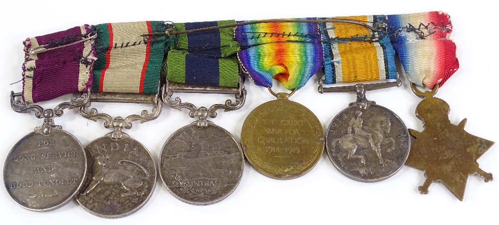 A group of 6 India Campaign and First War Service medals, awarded to M-14241 Sgt P L Boxall, Army - Image 2 of 3