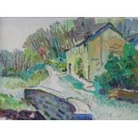 Fred Yates (1922-2008), oil on board, cottages Bodmin, signed, 19" x 23", framed. ARR