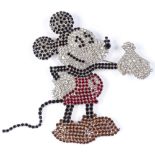 A large Vintage Butler & Wilson Disney Mickey Mouse brooch, set with various coloured stones, height