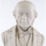 A 19th century Parian porcelain bust of the Rt Hon W E Gladstone MP, height 29cm