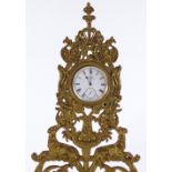 A 19th century gilt-brass pocket watch stand, with greyhound design, containing a silver-cased