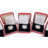 5 proof silver Piedfort £1 coins (5)