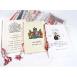 A collection of menus and invitations to banquets from 1950s - 1990s at the Guildhall and Mansion