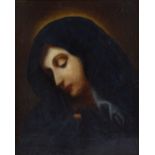 19th century oil on canvas, study of the Madonna, unsigned, 11" x 9", framed