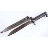 A knife bayonet with metal scabbard