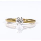 An 18ct gold 0.27ct solitaire diamond ring, size J, 1.6g