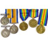 3 pairs of First War Service medals, awarded to Rev V R Rogers, 010163 Pte A H Burton AOC, and
