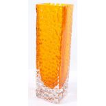 A Whitefriars Nailhead vase by Geoffrey Baxter, in tangerine orange, height 20cm