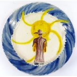 A large early 20th century Mediterranean Majolica dish, diameter 42cm