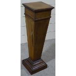 An Edwardian mahogany and satinwood-banded pedestal, height 3'4"