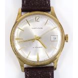 A 9ct gold Garrard Automatic wristwatch, 25 jewel movement with date aperture, case no. 0865, case