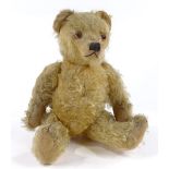 A Vintage plush teddy bear, height 43cm