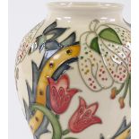 A Moorcroft Golden Lily design vase, by Rachel Bishop, height 17cm