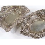 A Victorian silver pierced bon bon dish, hallmarks Birmingham 1897, together with another pierced