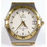 An Omega Constellation Quartz wrist watch, stainless steel and gold plated case, with 6 jewel