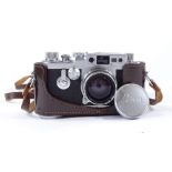 A Leica 111G camera, circa 1959, serial no. 981921, leather-cased
