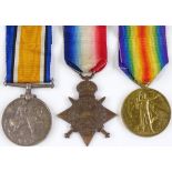 A trio of First War Service medals, awarded to M1-08001 Pte H J Woods ASC