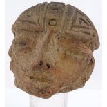 A terracotta antiquity head sculpture, height 9cm