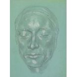 Attributed to Benjamin Haydon, pencil study of John Keats' death mask, 5.5" x 4", unframed