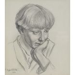 Thomas Poulton (1890 - 1975), pencil drawing, portrait of Desmond Chute, signed and dated 1914, with