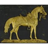 A 19th century relief-cast gilt bronze sculpture of Wellington's horse Copenhagen, mounted in