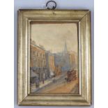 A Victorian small watercolour, framed, height 6.25" overall