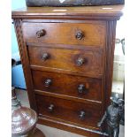 A Victorian walnut table-top chest of 4 drawers, height 18", width 13.5"