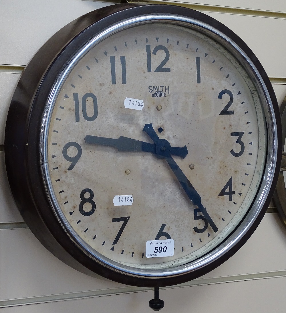 A Bakelite-cased Smith Sectric wall clock A/F, 13.5" across