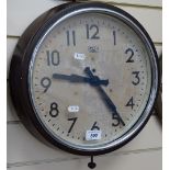 A Bakelite-cased Smith Sectric wall clock A/F, 13.5" across