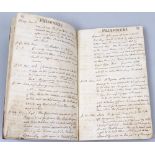 A 17th century leather-bound inventory of prisoners "Tower Six Index", and a letter 1825