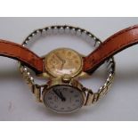 A lady's Aviva 9ct gold cased wristwatch, and another