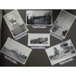 A Second War Period photograph album, containing military photos, boxing etc