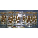 A set of 8 Vintage enamelled and gilded beakers, 5.5"