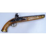 A mid-20th century replica flintlock pistol