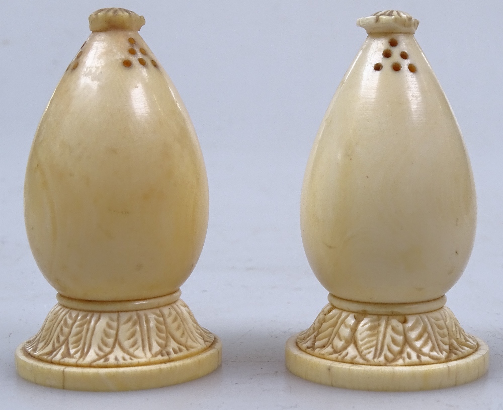 An ivory salt and pepper, 2.5" - Image 2 of 2