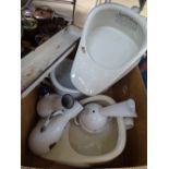 Bedpans, egg cups, pestle and mortars