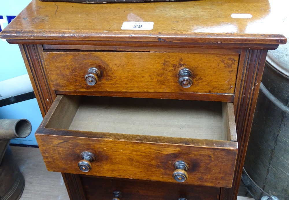 A Victorian walnut table-top chest of 4 drawers, height 18", width 13.5" - Image 2 of 2