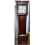 An 18th century 30-hour longcase clock, having an 11" square enamelled dial and 2 subsidiary