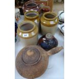 Various stoneware storage jars etc