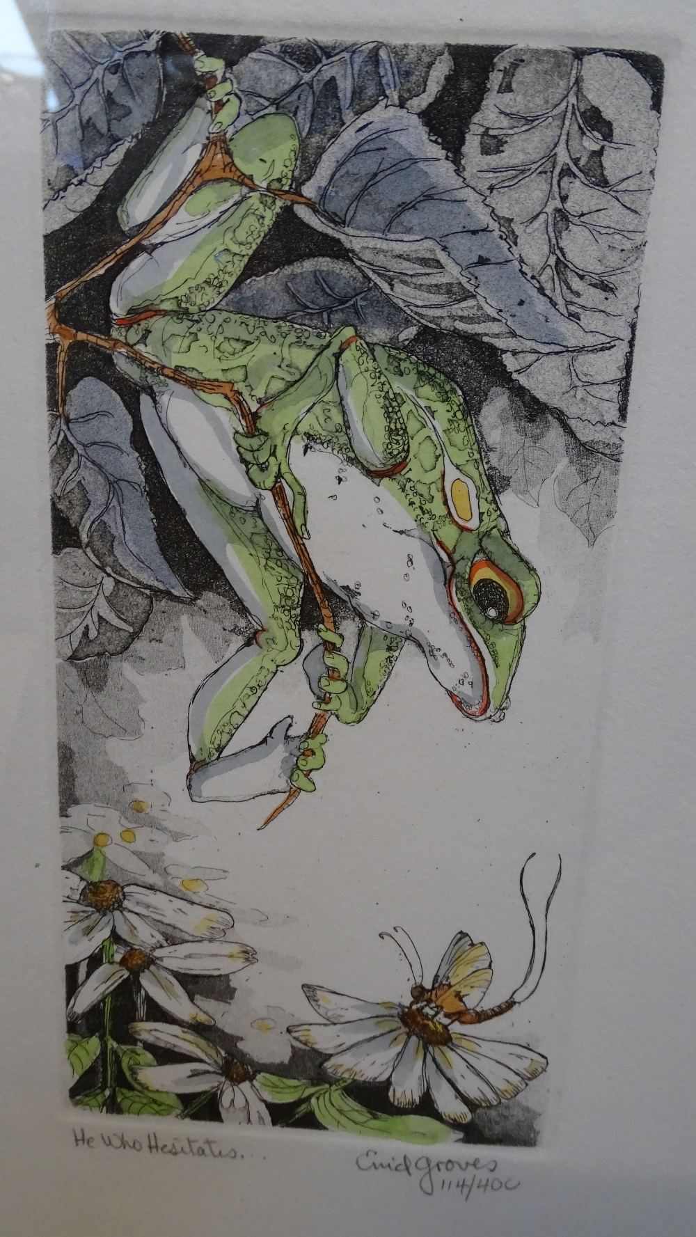 Enid Groves, hand coloured etching, top of the line, plate size 7" x 34", signed in pencil, and 3 - Image 2 of 2