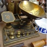 A set of Victorian painted cast-iron grocer's balance scales