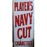 A Vintage Player's Navy Cut cigarettes enamel advertising sign, 4'3" x 21"