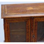 A Victorian inlaid oak smoker's cabinet, width 14"