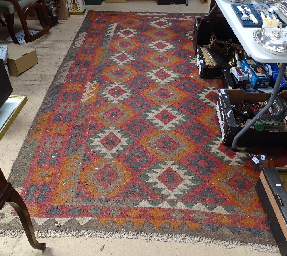 A multi-coloured Maimana Kilim carpet, 283cm x 193cm